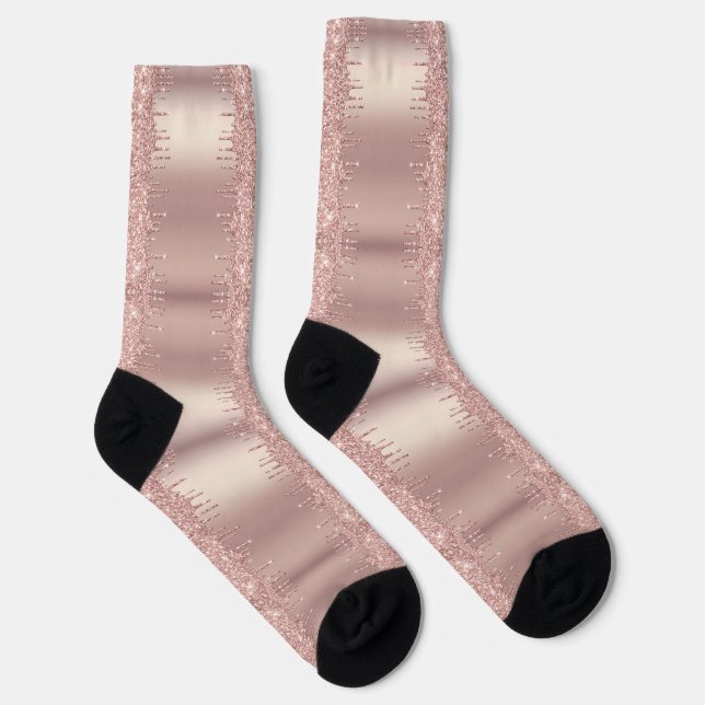 Rose Gold Glitter Sparkly Socks (Right)