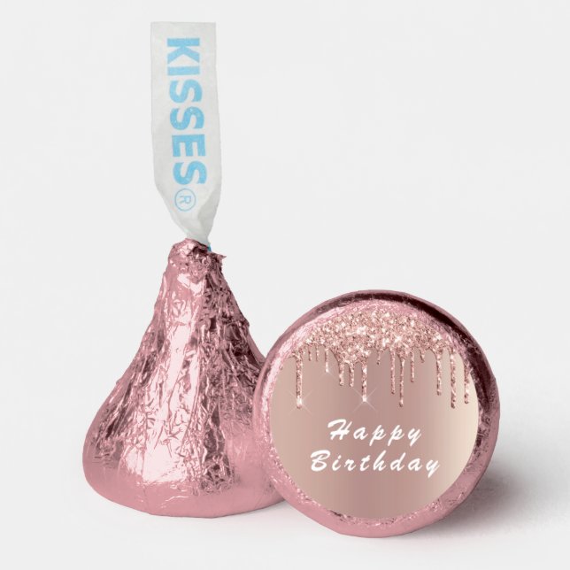 Rose Gold Glitter Sparkly Your Birthday Gift Hershey®'s Kisses® (Front)