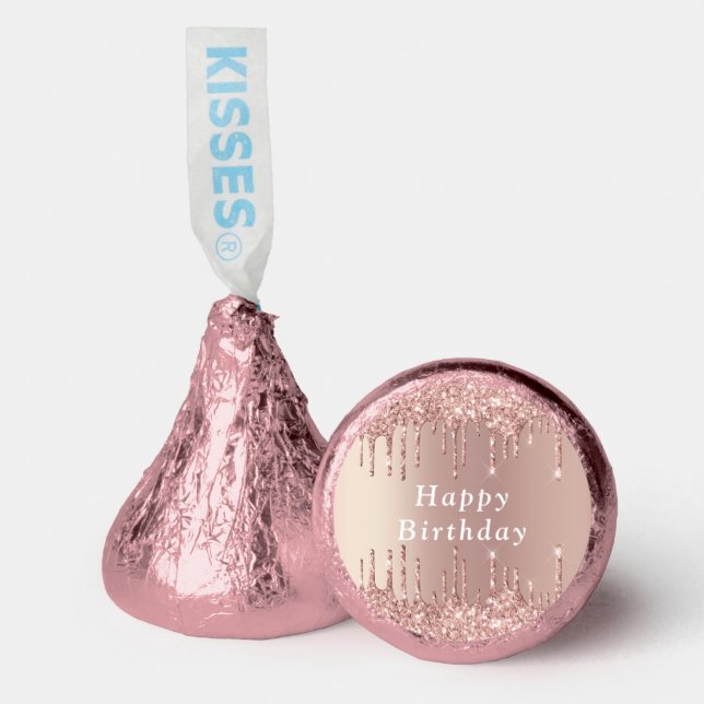 Rose Gold Glitter Sparkly Your Birthday Hershey®'s Kisses® (Front)