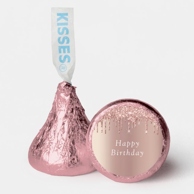 Rose Gold Glitter Sparkly Your Birthday Hershey®'s Kisses® (Front)