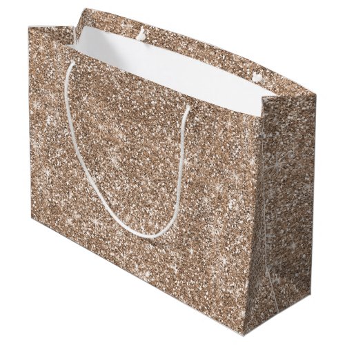 Rose Gold Glitter Stars Modern Large Gift Bag