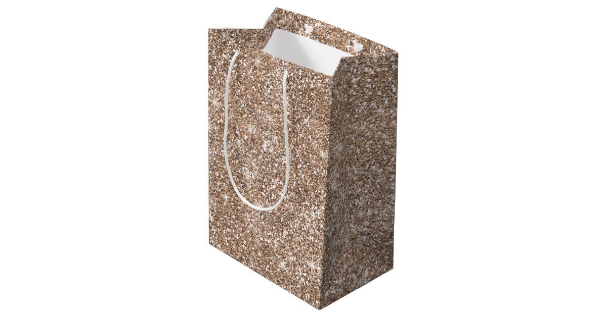 Rose Gold Glitter Stylish Medium Gift Bag