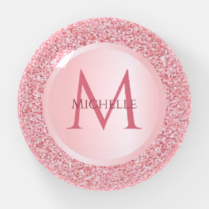 Rose Gold Glitter Stylish Template Trendy Girly Paperweight