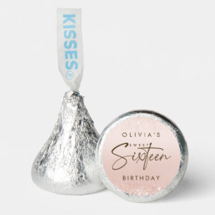 Rose Gold Glitter Sweet 16 Birthday Party Hershey®'s Kisses®