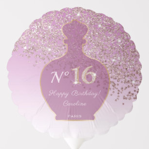 Rose Gold Glitter Sweet 16 Paris Boutique Perfume  Balloon