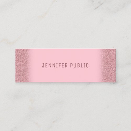 Rose Gold Glitter Template Modern Elegant Trendy Mini Business Card