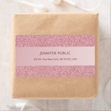 Rose Gold Glitter Template Sophisticated Shipping Label Rose Gold Glitter Template Sophisticated Shipping Label