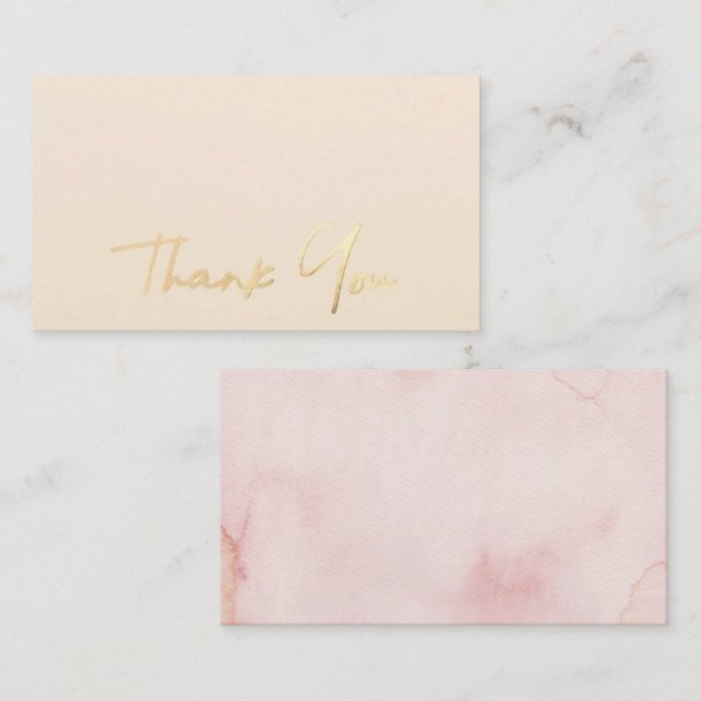 Rose Gold Glitter Thank you cards (Front/Back)