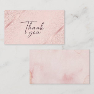 Rose Gold Glitter Thank you cards