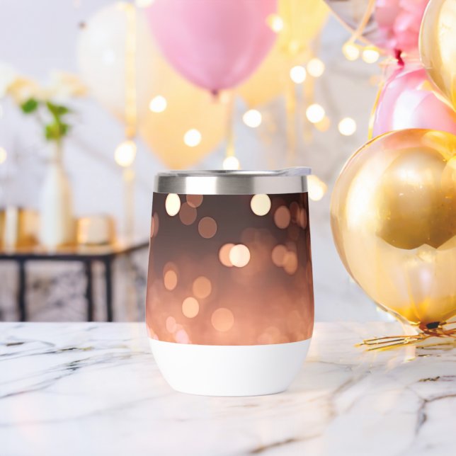 Rose Gold Glitter Thermal Wine Tumbler (Bachelor Party)