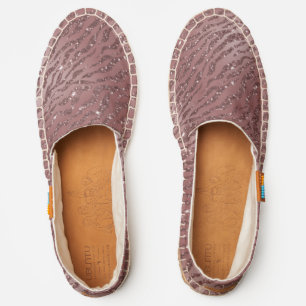 Rose Gold Glitter Tiger Stripes Espadrilles