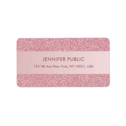 Rose Gold Glitter Trendy Template Elegant Address Label