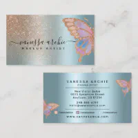 Business Cards fashion for Makeup Artist in New Orleans | Holographic Foil Business Card | Boutique Owner, Hair Stylist, Nail Artist, Rainbow Foil