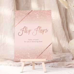 Rose gold glitter typography blush pink sign invitation