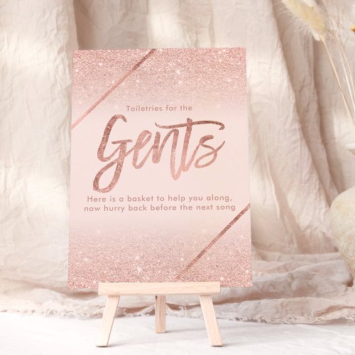 Rose gold glitter typography blush pink sign invitation