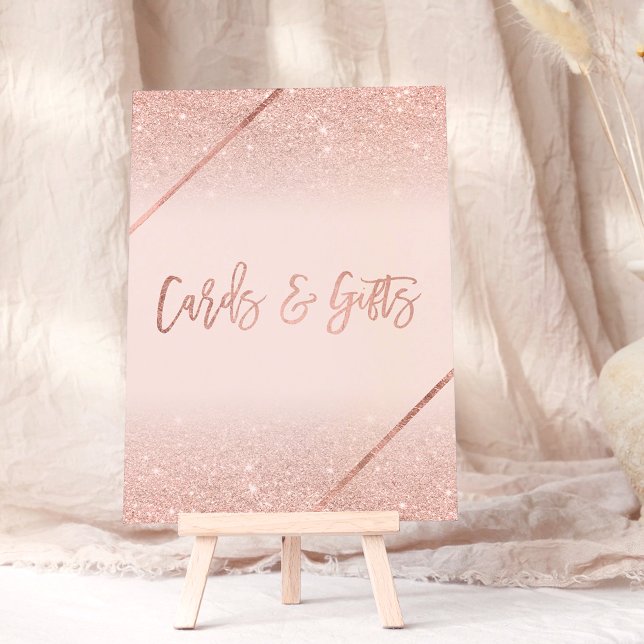 Rose gold glitter typography blush pink sign invitation (Rose gold glitter typography blush pink sign invitation)