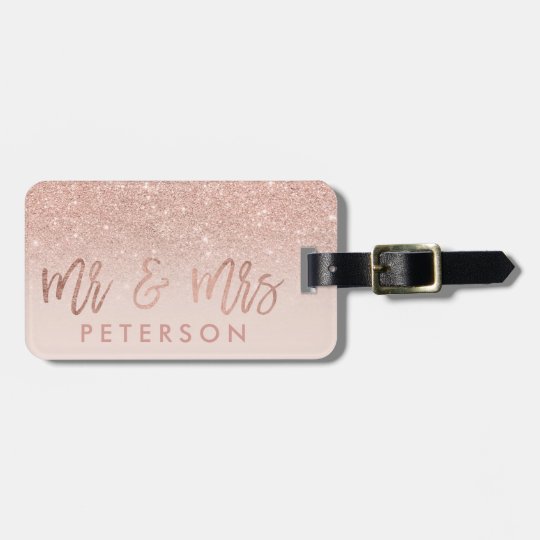 rose gold luggage tags