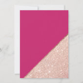 Rose gold glitter typography pink wedding invitation (Back)