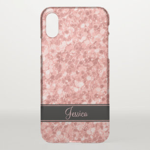 Rose Gold Glitter iPhone X Case