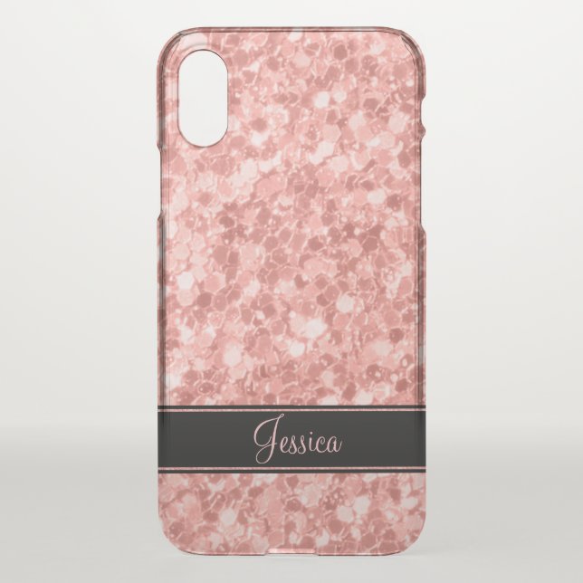 Rose Gold Glitter Uncommon iPhone Case (Back)