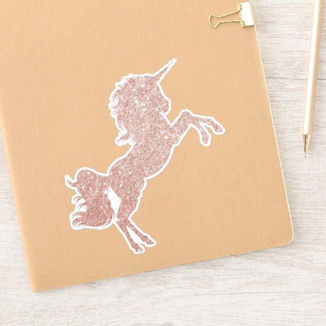 Rose Gold Glitter Unicorn Pretty Horse Sparkle Sticker (Notebook)