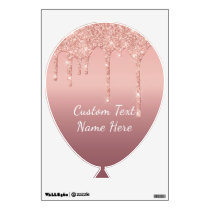 Rose Gold Glitter Wall Decal with Custom Text
