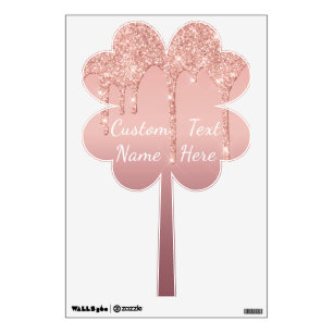 Rose Gold Glitter Wall Decal with Custom Text