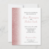 Rose Gold Glitter Wedding Invitation