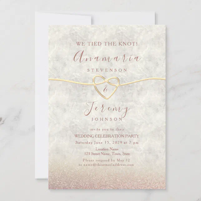 Rose Gold Glitter Wedding Invitation | Zazzle