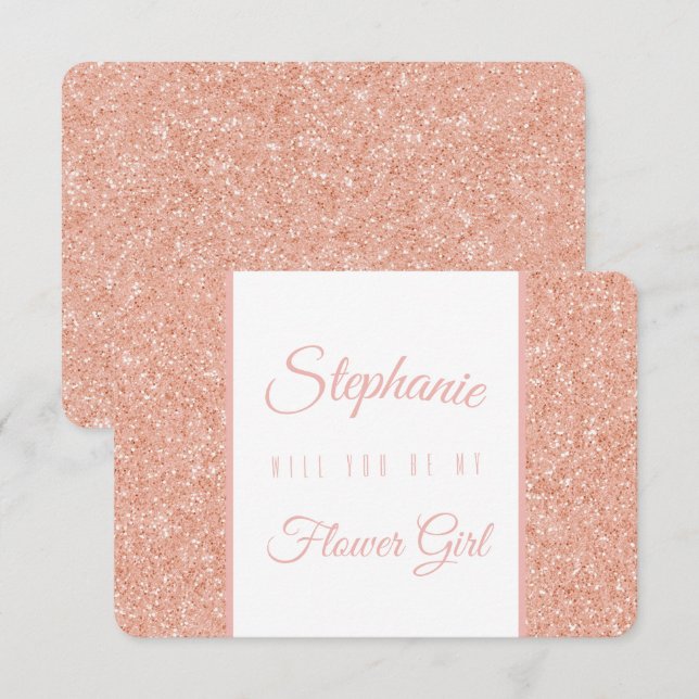 Rose Gold Glitter Wedding Party Invitation (Front/Back)