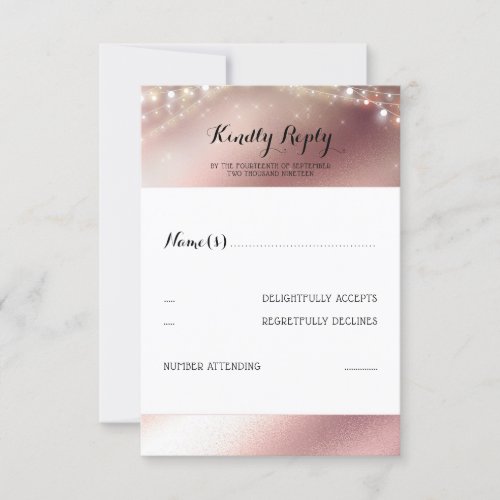 Rose Gold Glitter Wedding RSVP