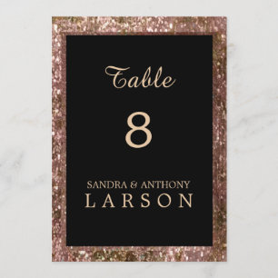 Rose Gold Glitter Wedding Table Numbers
