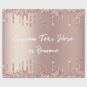 Rose Gold Glitter Wrapping Paper Personalized Text