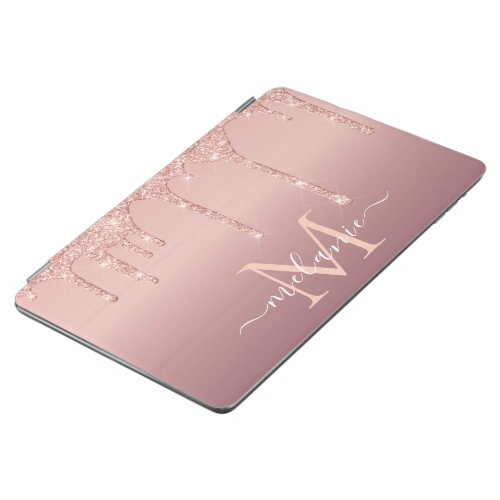 Rose Gold Glitter Your Letter Name iPad Air Cover