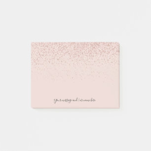 Rose Gold Glitter Your Message Post-it Notes