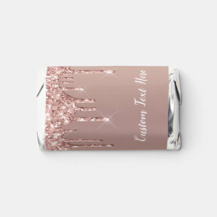 Rose Gold Glitter Your Text Hershey's Miniatures