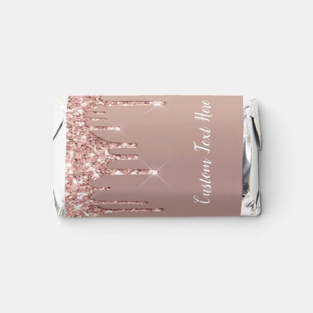 Rose Gold Glitter Your Text Hershey's Miniatures (Front)
