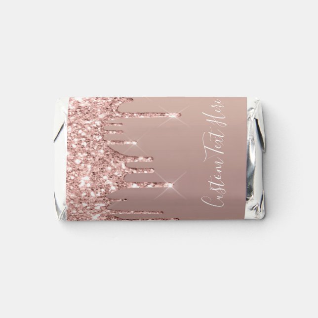 Rose Gold Glitter Your Text Hershey's Miniatures (Front)