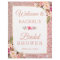 Rose Gold Glitters Floral Bridal Shower Sign
