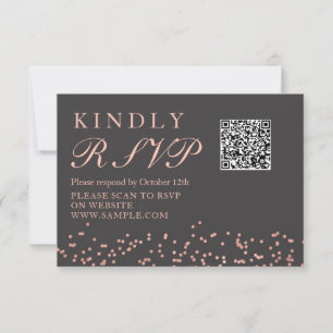 Rose Gold GlitterSurprise Birthday Party Rsvp Card