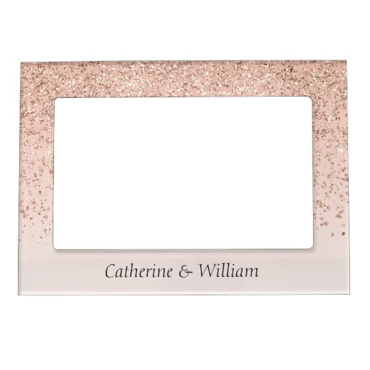 Rose Gold Glittery Wedding Photo Frame