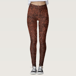 Rose Gold Glitz Faux Sequin Leggings