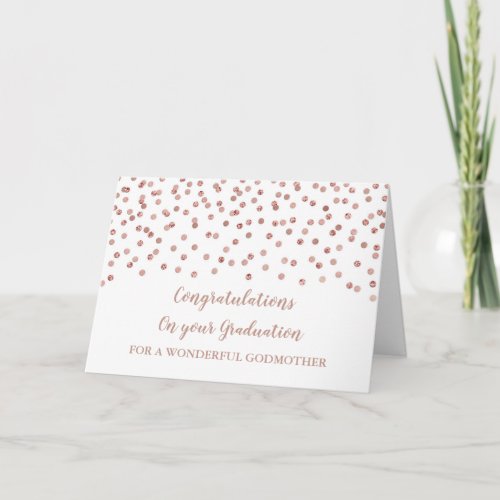 Rose Gold Godmother Congratulations Graduation Card