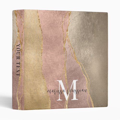 Rose Gold Gold Foil Glitter Binder