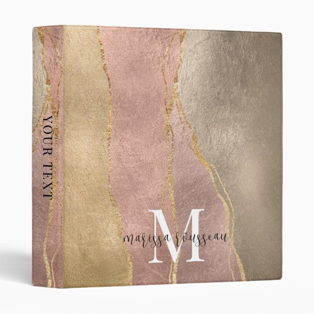 Rose Gold Gold Foil Glitter Binder (Front/Spine)