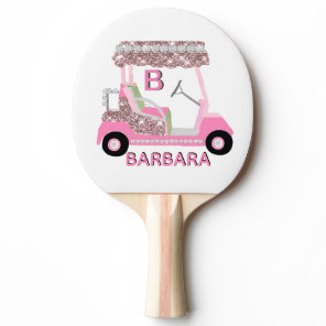 Rose Gold Golf Cart Name Ping Pong Paddle