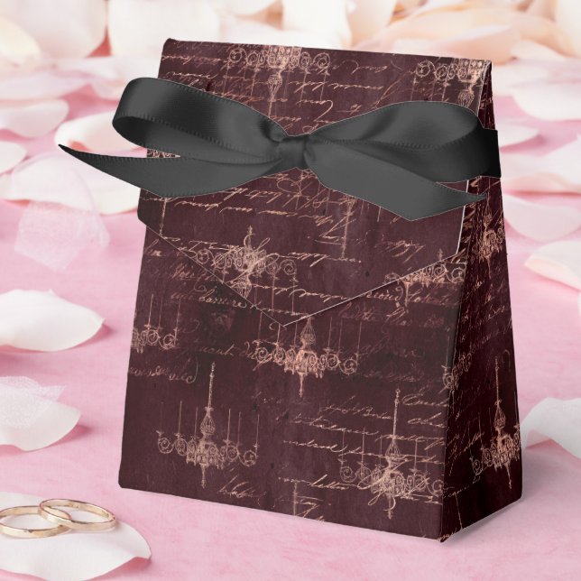 Rose Gold Gothic Halloween  Favor Boxes (Wedding)