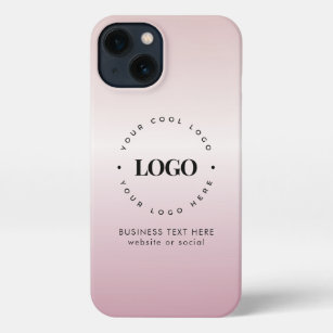 Rose Gold Gradient Add Company Custom Logo Pink iPhone 13 Case