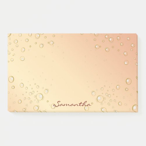 Rose gold gradient bubbles fun girly name post_it notes