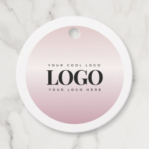 Rose Gold Gradient Business Company Custom Logo Favor Tags